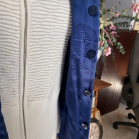 Vintage Black Rabbit Fur Reversible Vest w/ Blue Satin L (Fits M) - Picture 4 of 6